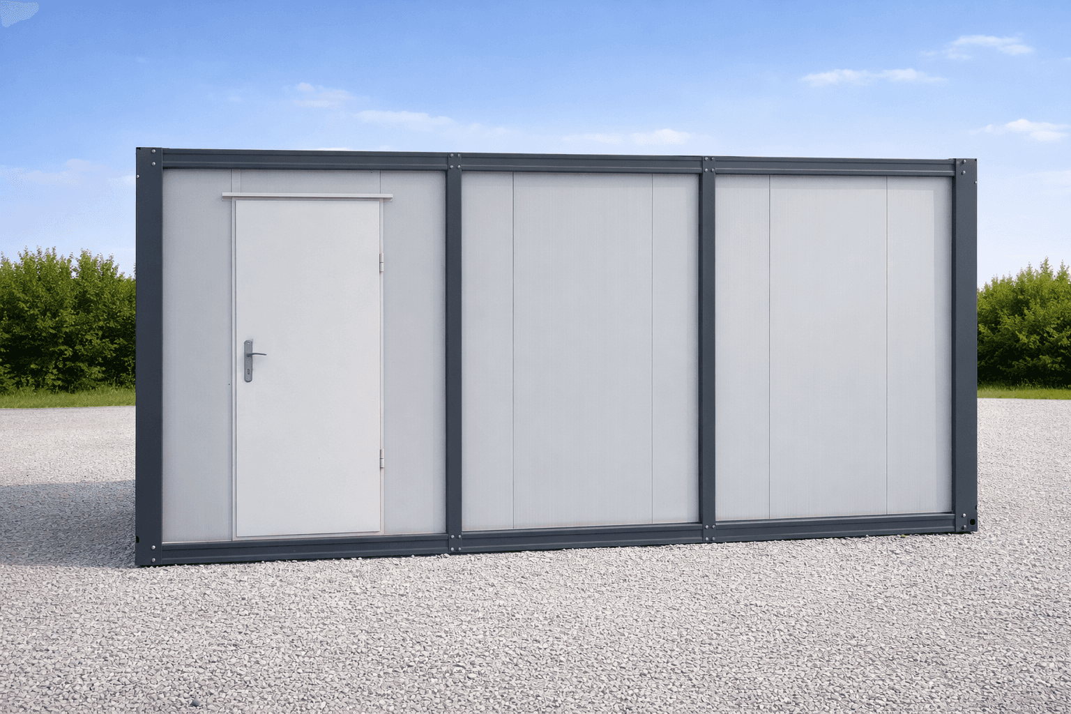 Модулен офис контейнер Бял 6 x 2.4 м